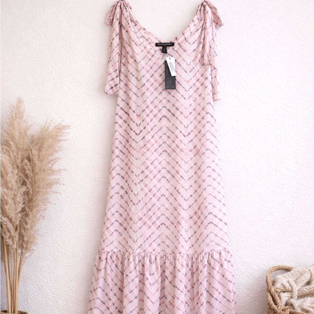 Banana Republic Tie Shoulder Maxi Dress Tall Medium Pink NWT- spring wedding